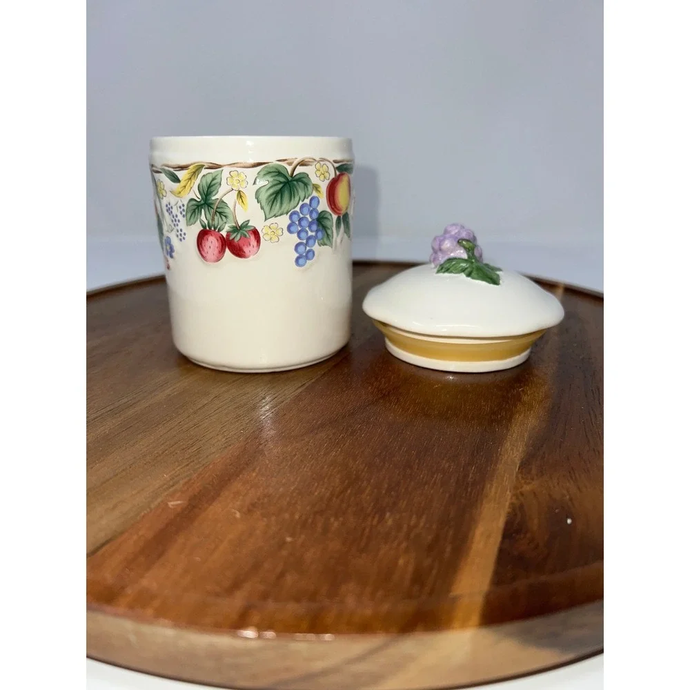 Ceramic Fruit Jar with Grape Lid Kitchen Storage Container